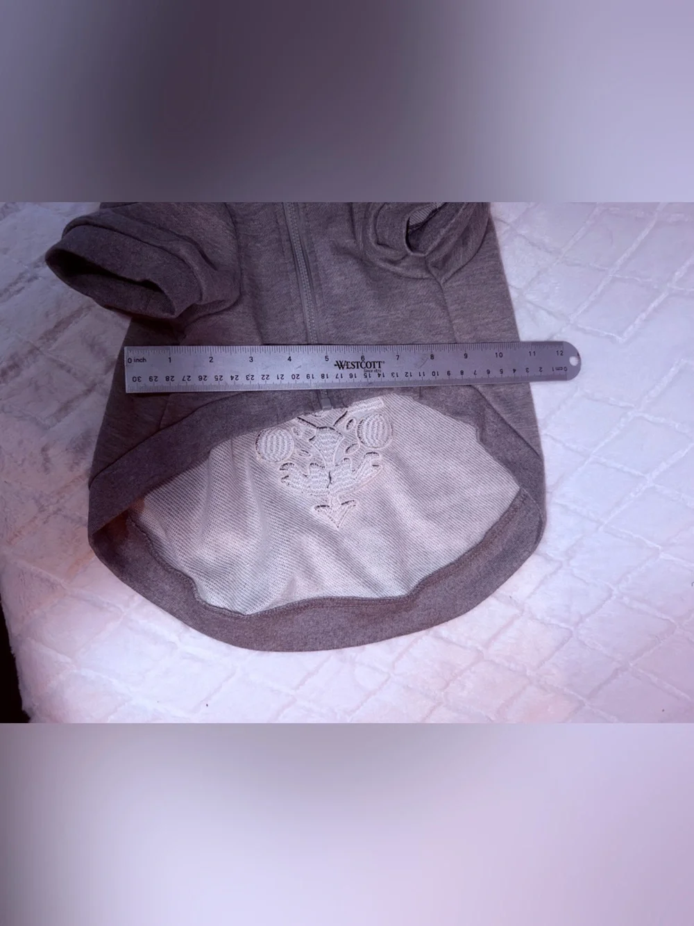 Free People Grey Pet Hoodie with Black Graphic Detail